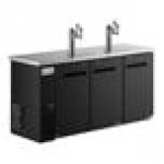 Avantco UDD-72-HC (2) Four Tap Shallow Depth Kegerator Beer Dispenser - Black, (3) 1/2 Keg Capacity