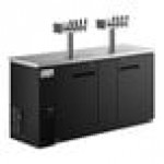 Avantco UDD-72-HC (2) Four Tap Shallow Depth Kegerator Beer Dispenser - Black, (3) 1/2 Keg Capacity