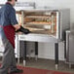 MainStreet Equipment CG1-N Single Deck Full Size Natural Gas Convection Oven with Legs - 54,000 BTU