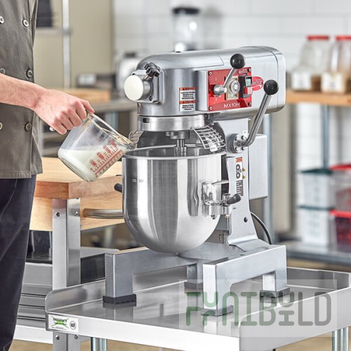 Avantco MX10WFB 10 Qt. Planetary Stand Mixer with Guard, Standard Accessories, & Flexible Silicone Blade Scraper - 120V, 3/4 hp