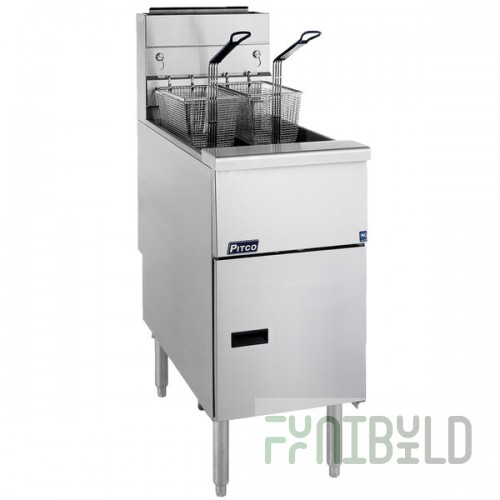 Pitco® VF-35S-LP Solstice Liquid Propane 35 lb. Stainless Steel Floor Fryer - 70,000 BTU