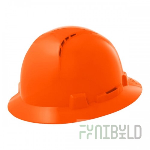 Lift Safety Briggs Hi-Viz Orange 4-Point Ratchet Suspension Vented Full Brim Hard Hat HBFC-20HO