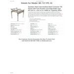 Vestil Stainless Steel Intermediate Bulk Container Tilt Stand with Adjustable Legs and 5-Degree Maximum Tilt Angle IBC-TLT-FPL-SS - 4,4000 lb. Capacity