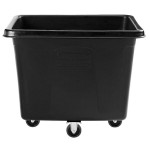 Rubbermaid® 1867537 Black 16 Cu. Ft. Bulk Cube Truck (500 lb.) with Quiet Casters