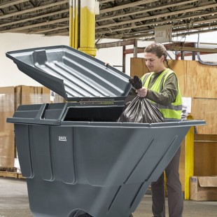 Lavex 1 Cubic Yard Gray Tilt Truck Lid