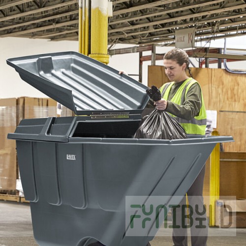 Lavex 1 Cubic Yard Gray Tilt Truck Lid