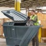 Lavex 1 Cubic Yard Gray Tilt Truck Lid