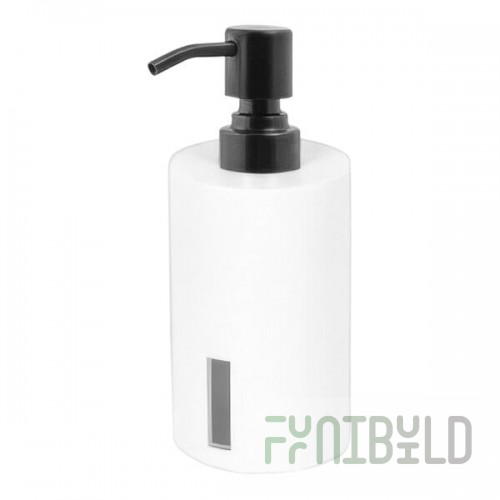 room360 Miami 10 oz. Shell Soap Dispenser with Matte Black Pump Top - 6/Case