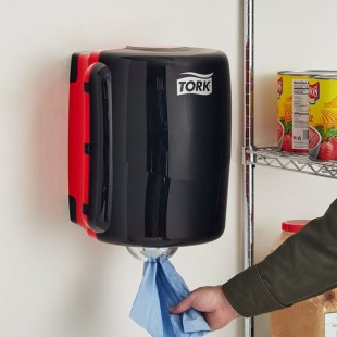 Tork Performance 653028 Red / Smoke Maxi Center Pull Wiper Dispenser W2