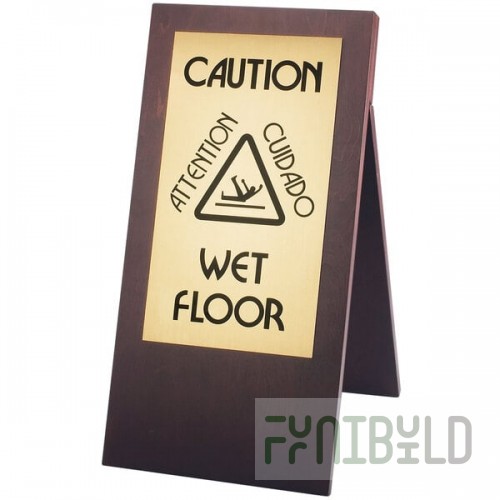 Cal-Mil 852-52 Dark Wood WET FLOOR Sign
