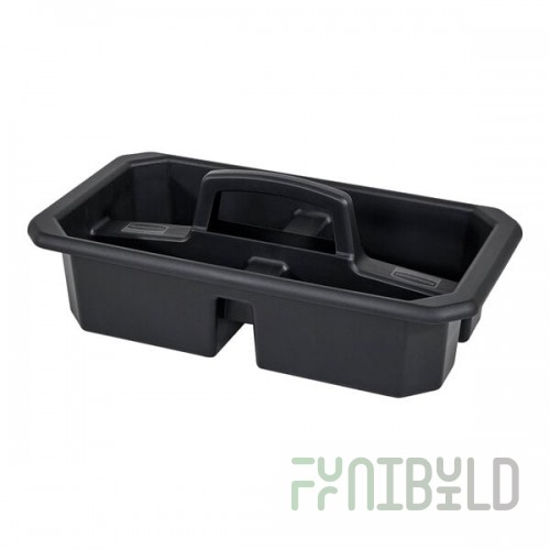 Rubbermaid® 2202586 Black Divided Cleaning Caddy for Rubbermaid® Housekeeping Carts