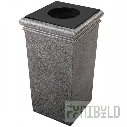 Commercial Zone 722119 StoneTec 30 Gallon Pepperstone Square Decorative Trash Can with Lid