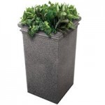 Commercial Zone 722119 StoneTec 30 Gallon Pepperstone Square Decorative Trash Can with Lid Commercial Zone 722119 StoneTec 30 Gallon Pepperstone Square Decorative Trash Can with Lid