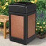 Commercial Zone 720314 StoneTec 42 Gallon Black Square Decorative Trash Can with Sedona Panels Commercial Zone 720314 StoneTec 42 Gallon Black Square Decorative Trash Can with Sedona Panels
