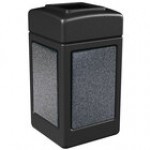 Commercial Zone 720314 StoneTec 42 Gallon Black Square Decorative Trash Can with Sedona Panels Commercial Zone 720314 StoneTec 42 Gallon Black Square Decorative Trash Can with Sedona Panels