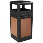 Commercial Zone 720314 StoneTec 42 Gallon Black Square Decorative Trash Can with Sedona Panels Commercial Zone 720314 StoneTec 42 Gallon Black Square Decorative Trash Can with Sedona Panels