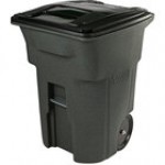 Toter ANA96-58538 96 Gallon Brownstone Rotational Molded Wheeled Rectangular Trash Can with Lid