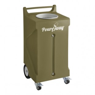 PourAway Cadet 456792 30 Gallon Drab Green HDPE Rectangular Liquids Disposal Receptacle