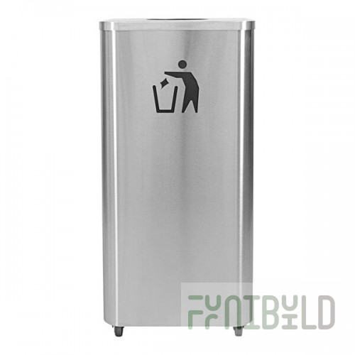 Ex-Cell Kaiser LDW-24 SS 24 Gallon Stainless Steel Rectangular Waste Companion Container to Liquids Disposal Receptacle