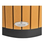 Lancaster Table & Seating 22 Gallon Stainless Steel / Wood Round Outdoor Two-Stream Trash Can / Recycling Bin