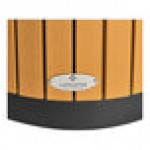 Lancaster Table & Seating 22 Gallon Stainless Steel / Wood Round Outdoor Two-Stream Trash Can / Recycling Bin