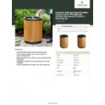 Lancaster Table & Seating 22 Gallon Stainless Steel / Wood Round Outdoor Two-Stream Trash Can / Recycling Bin