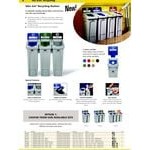 Rubbermaid® 2007917 Slim Jim 3-Stream Rectangular Recycling Station Kit with Open, Paper, and Bottle Lids