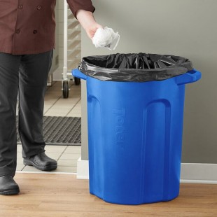 Toter RND32-B0705 32 Gallon Blue Round Trash Can