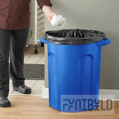 Toter RND32-B0705 32 Gallon Blue Round Trash Can