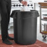 Rubbermaid® 1867531 BRUTE 32 Gallon Black Executive Round Trash Can