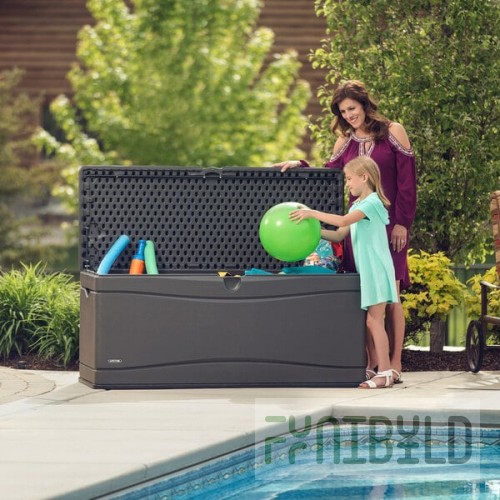 Lifetime 60298 Gray 130 Gallon Outdoor Storage Box