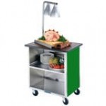 Lakeside 626LM Heavy-Duty Stainless Steel Three Shelf Flat Top Utility Cart with Enclosed Base and Light Maple Finish - 18 3/4
