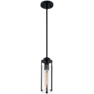 SATCO/NUVO Marina 1-Light Mini Pendant Light with Clear Glass and Matte Black Finish - 120V, 60W SATCO/NUVO Marina 1-Light Mini Pendant Light with Clear Glass and Matte Black Finish - 120V, 60W
