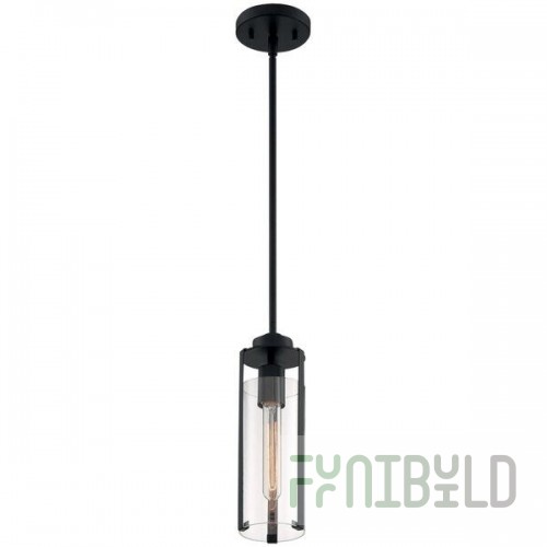 SATCO/NUVO Marina 1-Light Mini Pendant Light with Clear Glass and Matte Black Finish - 120V, 60W