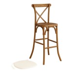 Lancaster Table & Seating Vineyard Barrel Brown Wood Cross Back Bar Stool with 1 Lancaster Table & Seating Vineyard Barrel Brown Wood Cross Back Bar Stool with 1