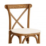 Lancaster Table & Seating Vineyard Barrel Brown Wood Cross Back Bar Stool with 1 Lancaster Table & Seating Vineyard Barrel Brown Wood Cross Back Bar Stool with 1