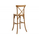 Lancaster Table & Seating Vineyard Barrel Brown Wood Cross Back Bar Stool with 1 Lancaster Table & Seating Vineyard Barrel Brown Wood Cross Back Bar Stool with 1
