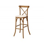 Lancaster Table & Seating Vineyard Barrel Brown Wood Cross Back Bar Stool with 1 Lancaster Table & Seating Vineyard Barrel Brown Wood Cross Back Bar Stool with 1