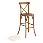 Lancaster Table & Seating Vineyard Barrel Brown Wood Cross Back Bar Stool with 1 Lancaster Table & Seating Vineyard Barrel Brown Wood Cross Back Bar Stool with 1