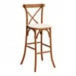 Lancaster Table & Seating Vineyard Barrel Brown Wood Cross Back Bar Stool with 1 Lancaster Table & Seating Vineyard Barrel Brown Wood Cross Back Bar Stool with 1