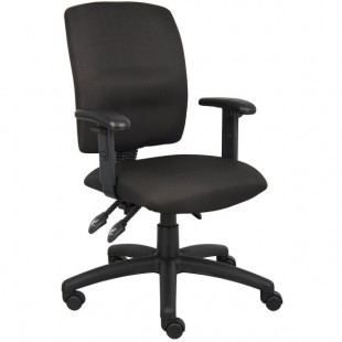 Boss B3036-BK Black Fabric Multi-Function Task Chair with Adjustable Arms Boss B3036-BK Black Fabric Multi-Function Task Chair with Adjustable Arms
