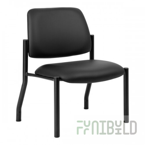Boss Black Mid-Back Antimicrobial Vinyl Guest Chair with 400 lb. Capacity