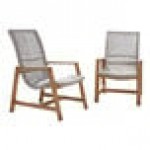 Outdoor Interiors Teak and Nautical Rope Basket Lounger