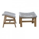 Outdoor Interiors Teak and Nautical Rope Basket Lounger