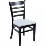 BFM Seating Berkeley Black Beechwood Ladder Back Side Chair with Autumn Ash Wood Seat BFM Seating Berkeley Black Beechwood Ladder Back Side Chair with Autumn Ash Wood Seat