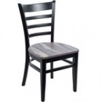 BFM Seating Berkeley Black Beechwood Ladder Back Side Chair with Autumn Ash Wood Seat BFM Seating Berkeley Black Beechwood Ladder Back Side Chair with Autumn Ash Wood Seat