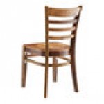 Lancaster Table & Seating Vintage Finish Wood Ladder Back Chair with Vintage Wood Seat - Assembled