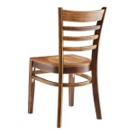 Lancaster Table & Seating Vintage Finish Wood Ladder Back Chair with Vintage Wood Seat - Assembled