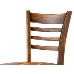 Lancaster Table & Seating Vintage Finish Wood Ladder Back Chair with Vintage Wood Seat - Assembled