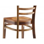 Lancaster Table & Seating Vintage Finish Wood Ladder Back Chair with Vintage Wood Seat - Assembled